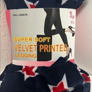 Super Soft Velvet Printed Leggings with Stars